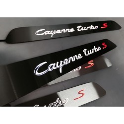 EXCLUSIVE DOOR LED SILL PLATES FOR PORSCHE CAYENNE II 2011 up WITH ILLUMINATION