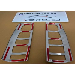 FORD TRANSIT 2000 up CHROME REAR LAMP COVERS STAINLESS STEEL