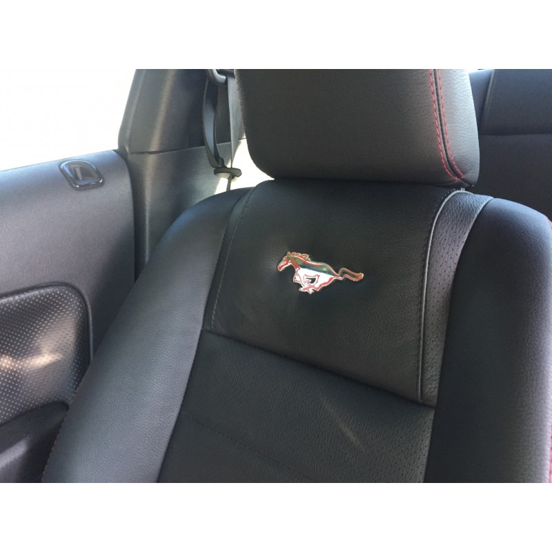 EXCLUSIVE HANDMADE LOGO IN THE CAR SEAT FOR FORD MUSTANG V 2005 up