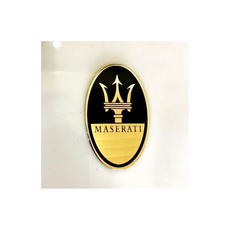 GOLD 24 CARAT EXCLUSIVE HANDMADE LOGO in the HOOD for MASERATI